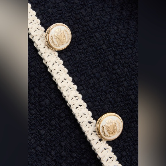 Veronica Beard Mabel Tweed Jacket Navy , Size 2 - Picture 5 of 15